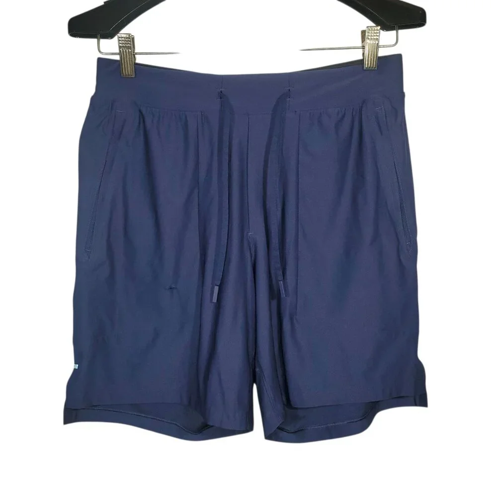 Lululemon License To Train Short 7” Linerless Men's S Navy Blue Gym Workout